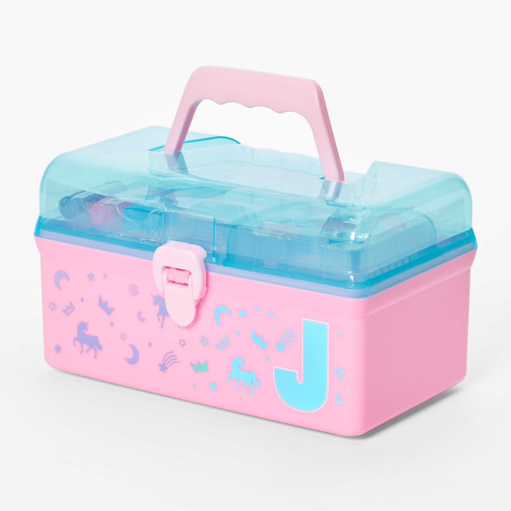 Initial Makeup Box - Pink, J,