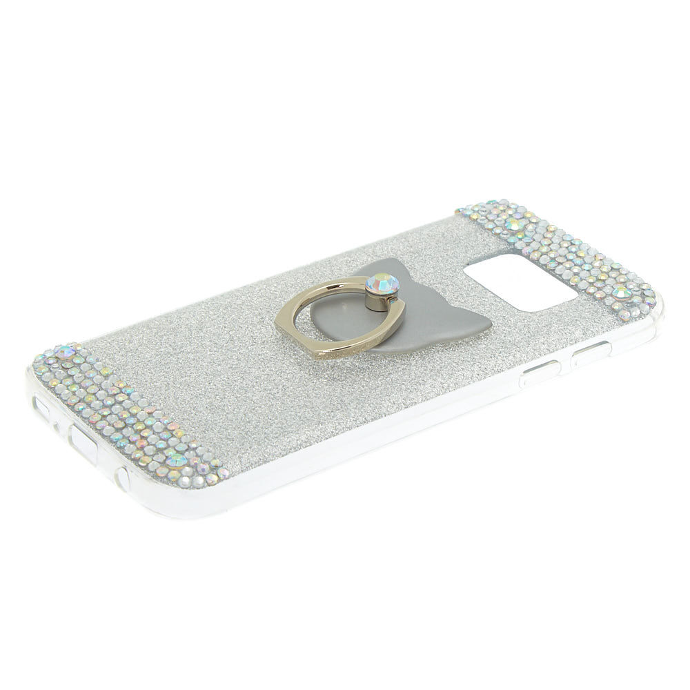 Cat Glam Ring Stand Phone Case - Fits Samsung Galaxy S7,