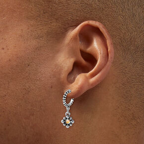 Burnished Silver-tone Mixed Earrings Set - 9 Pack,