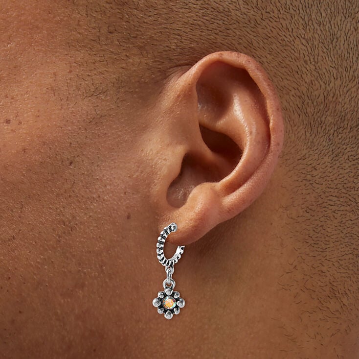 Burnished Silver-tone Mixed Earrings Set - 9 Pack,