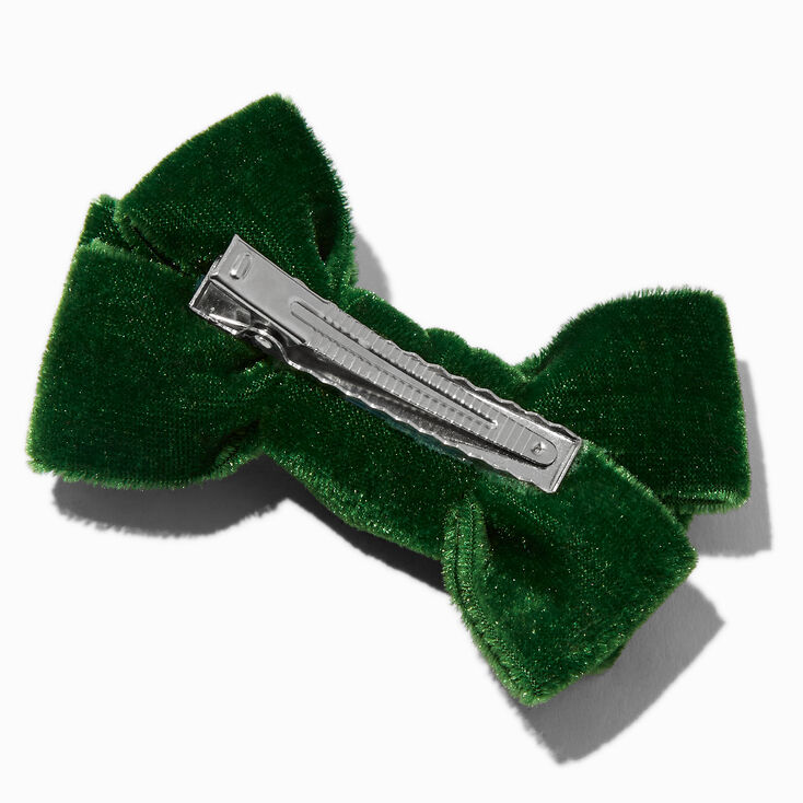 Red &amp; Green Velvet Hair Bow Clips - 2 Pack,