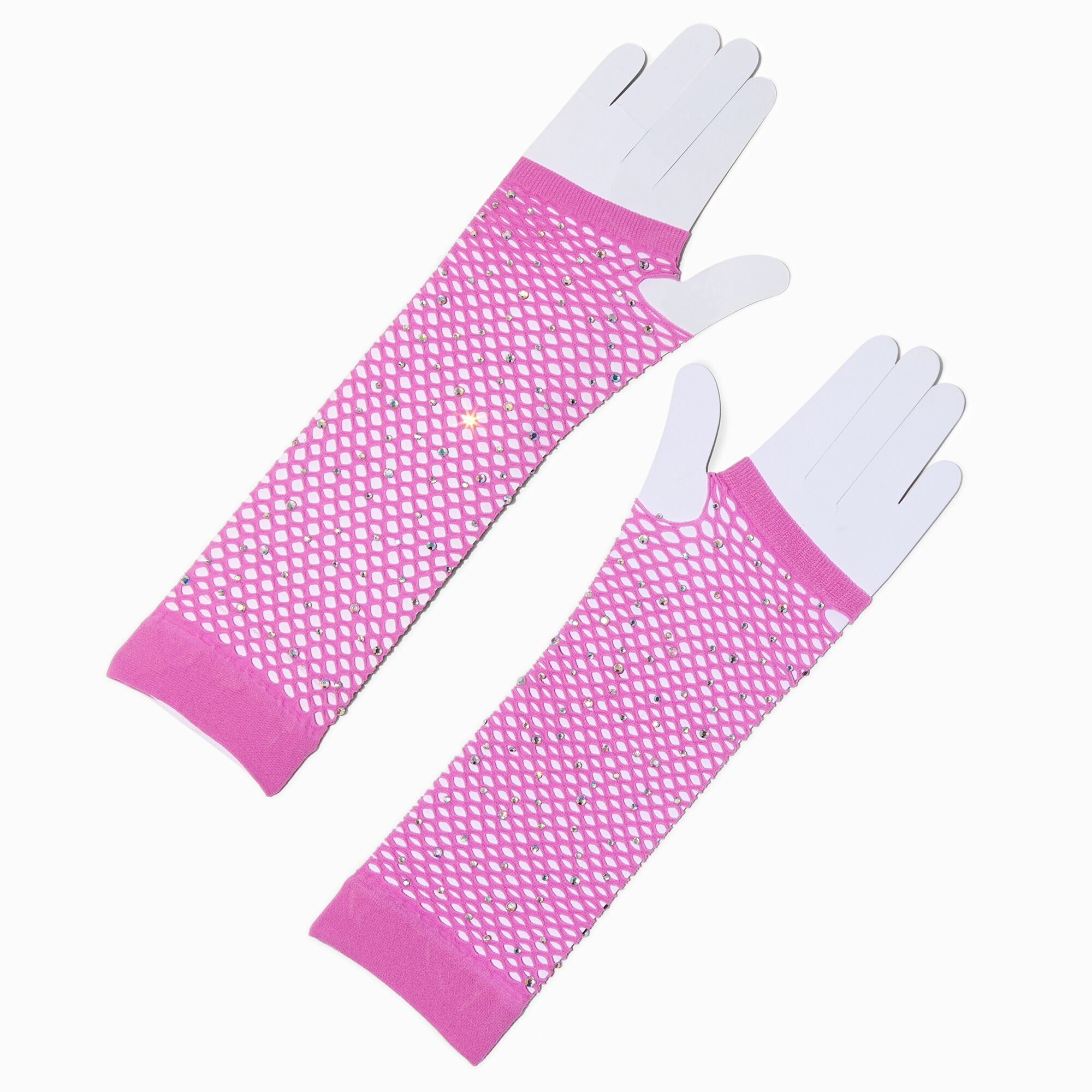 Claire's Mitaines en résille strass lavande