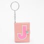 Glitter Initial Mini Diary Keychain - J,