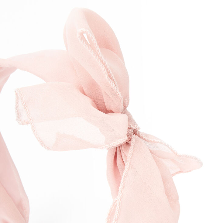 Chiffon Knotted Bow Headband - Pink,