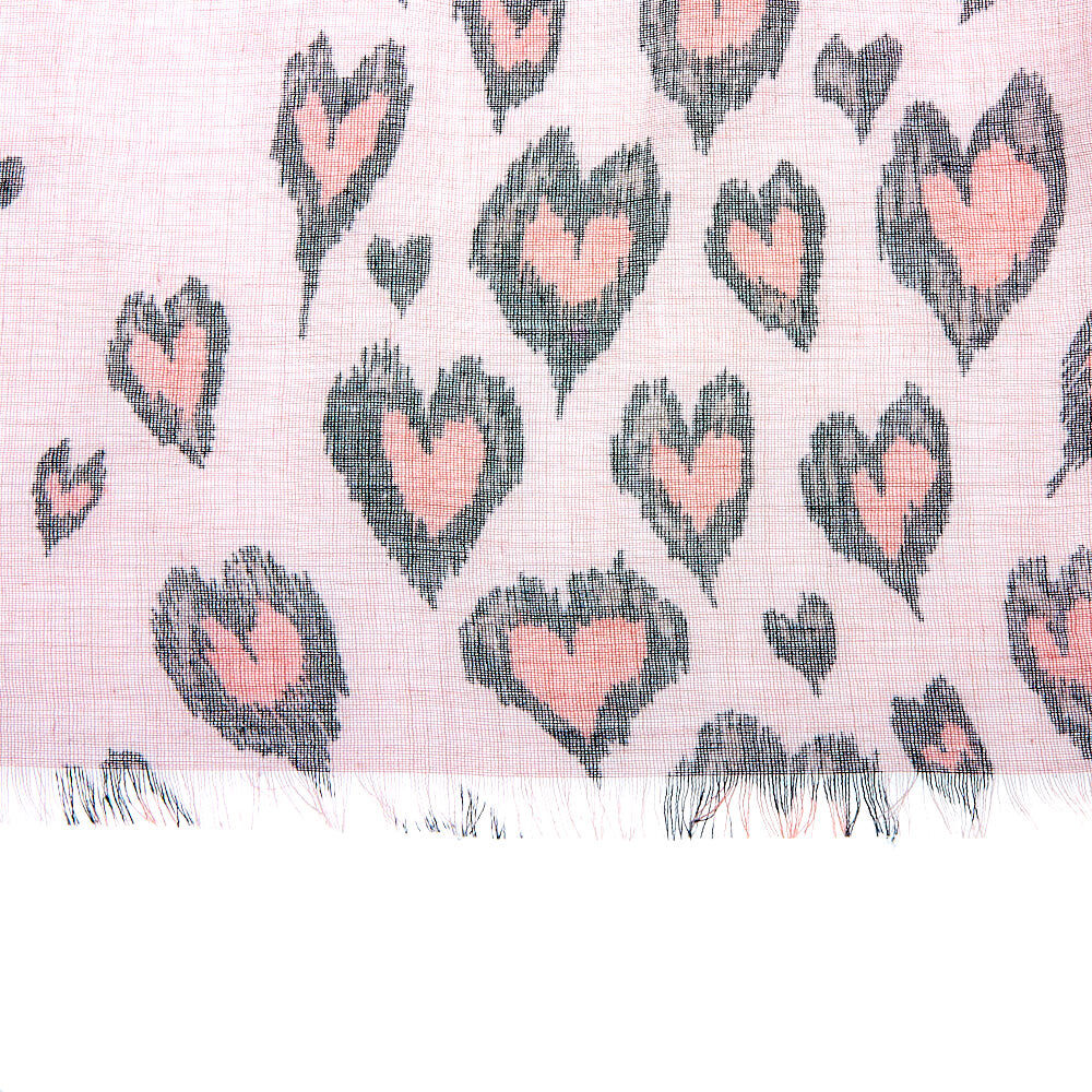 Pink Leopard Heart Fashion Scarf,