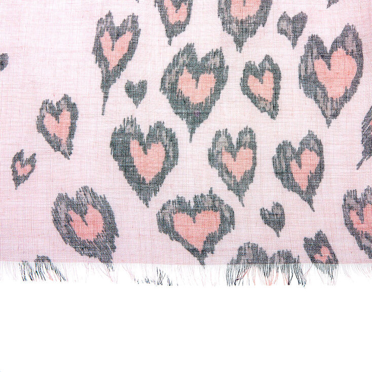 Pink Leopard Heart Fashion Scarf,
