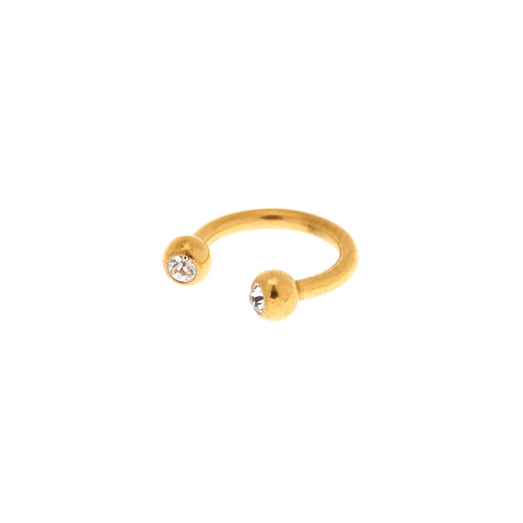 Gold Titanium 16G Horseshoe Cartilage Hoop Earring | Claire's US
