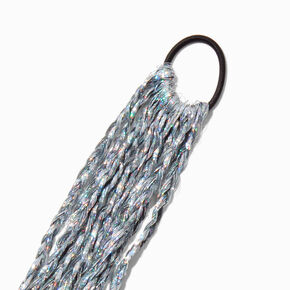 Silver Tinsel Braid Faux Hair Tie,