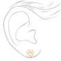 Gold-tone Crystal Paw Print Stud Earrings,