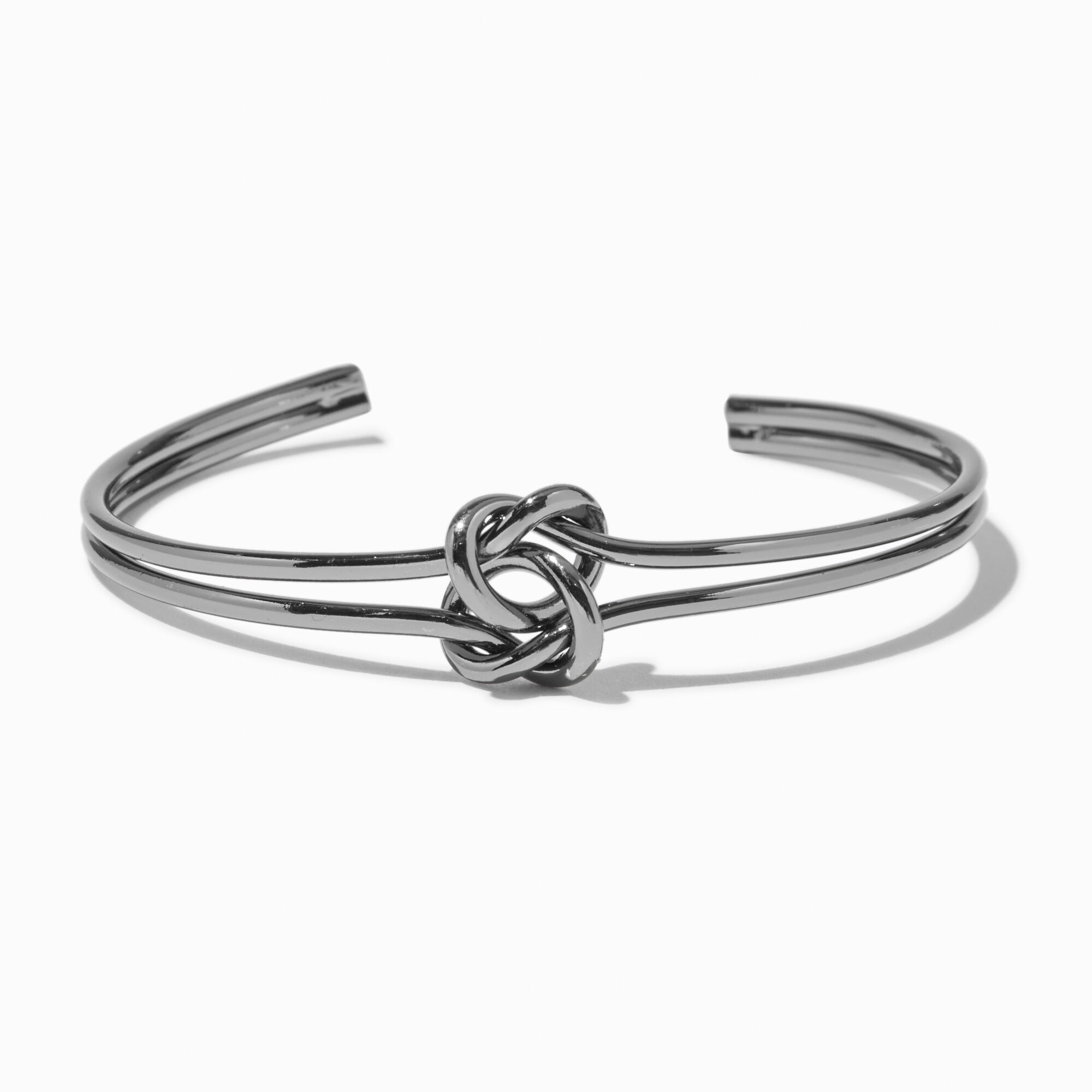 View Claires HematiteTone Double Knot Cuff Bracelet information