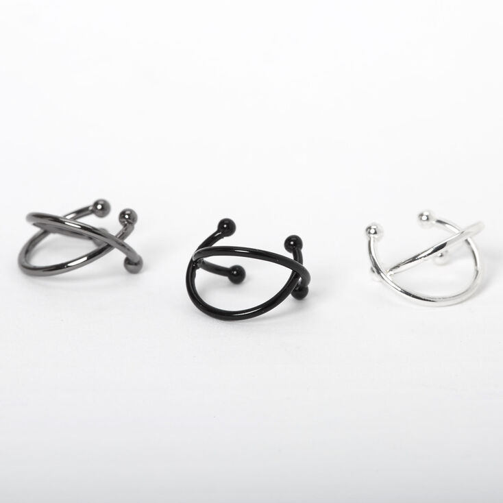 Claire's Manchettes d’oreilles entrecroisées en métaux mixtes - Lot de 3