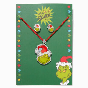Dr. Seuss&trade; The Grinch Pendant Necklace &amp; Stud Earrings Set,