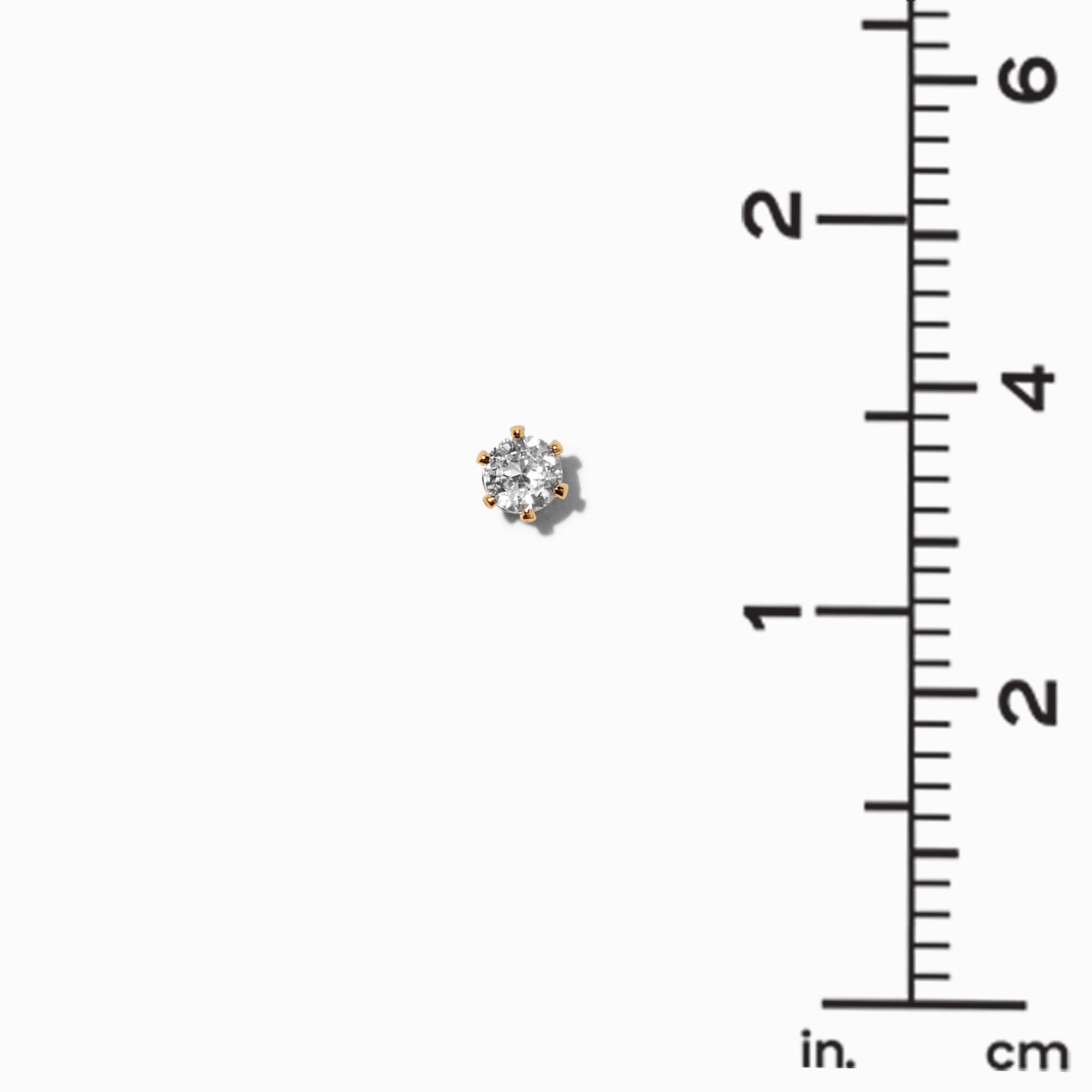 C LUXE by Claire's 18kt Gold Plated Cubic Zirconia 5mm Stud & 14mm Hoop Earrings - 2 Pack,
