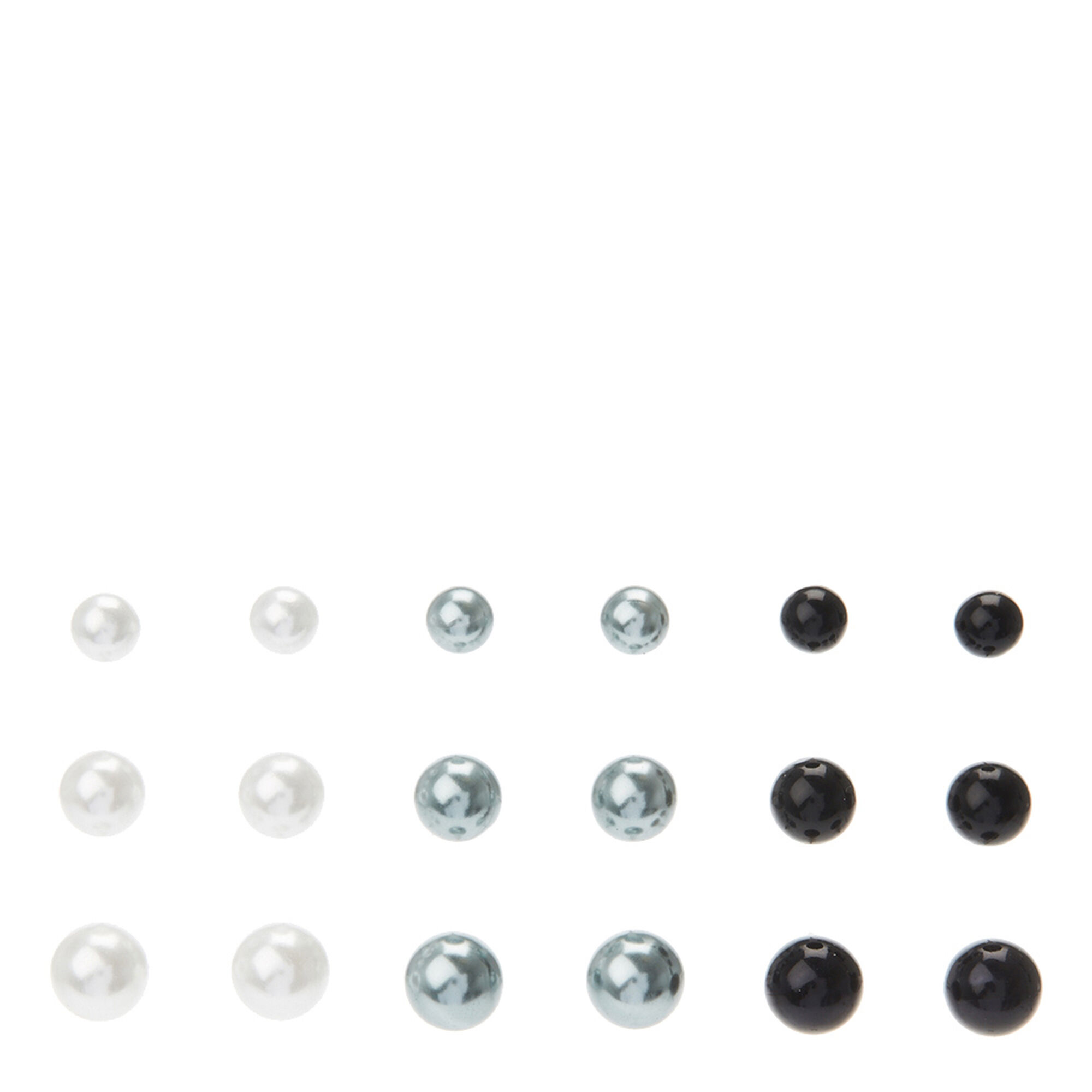 View Claires White And SilverTone Graduated Pearl Ball Stud Earrings Grey information