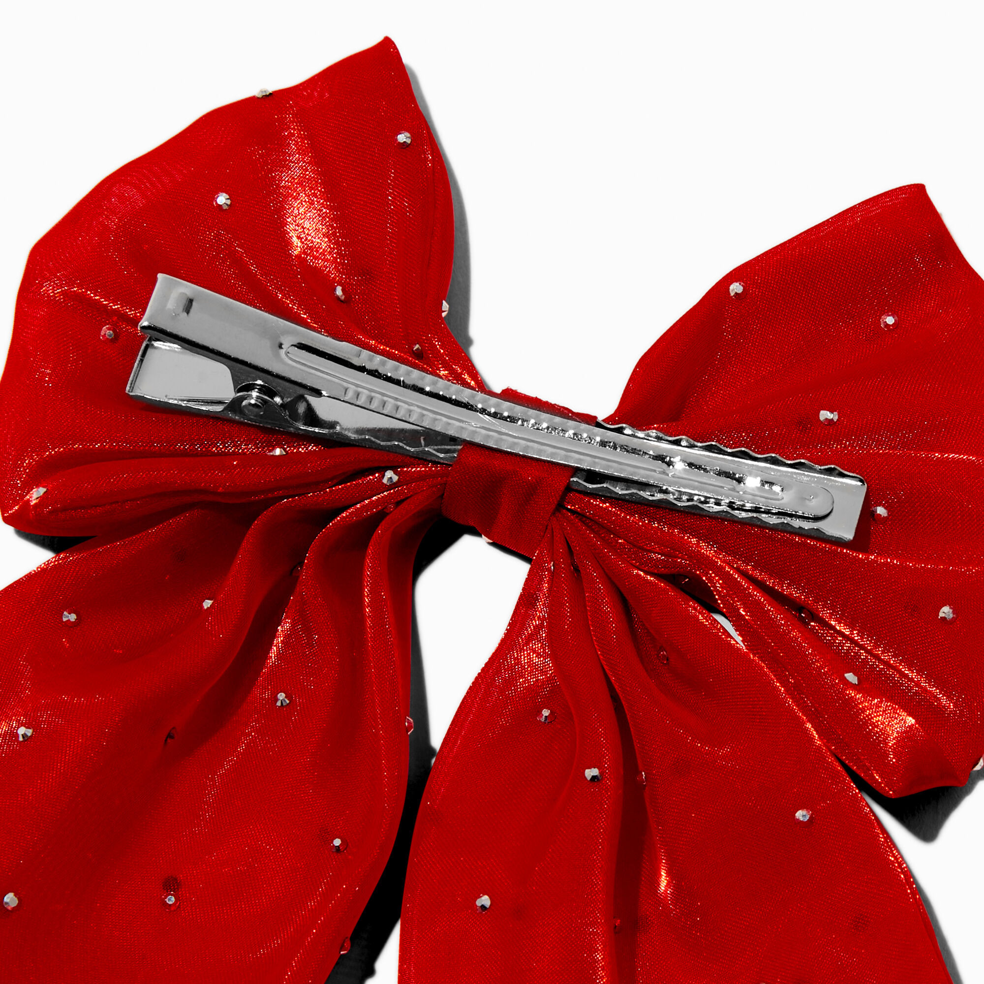 Barrette à nœud rouge pour les fêtes avec strass Claire's Club,