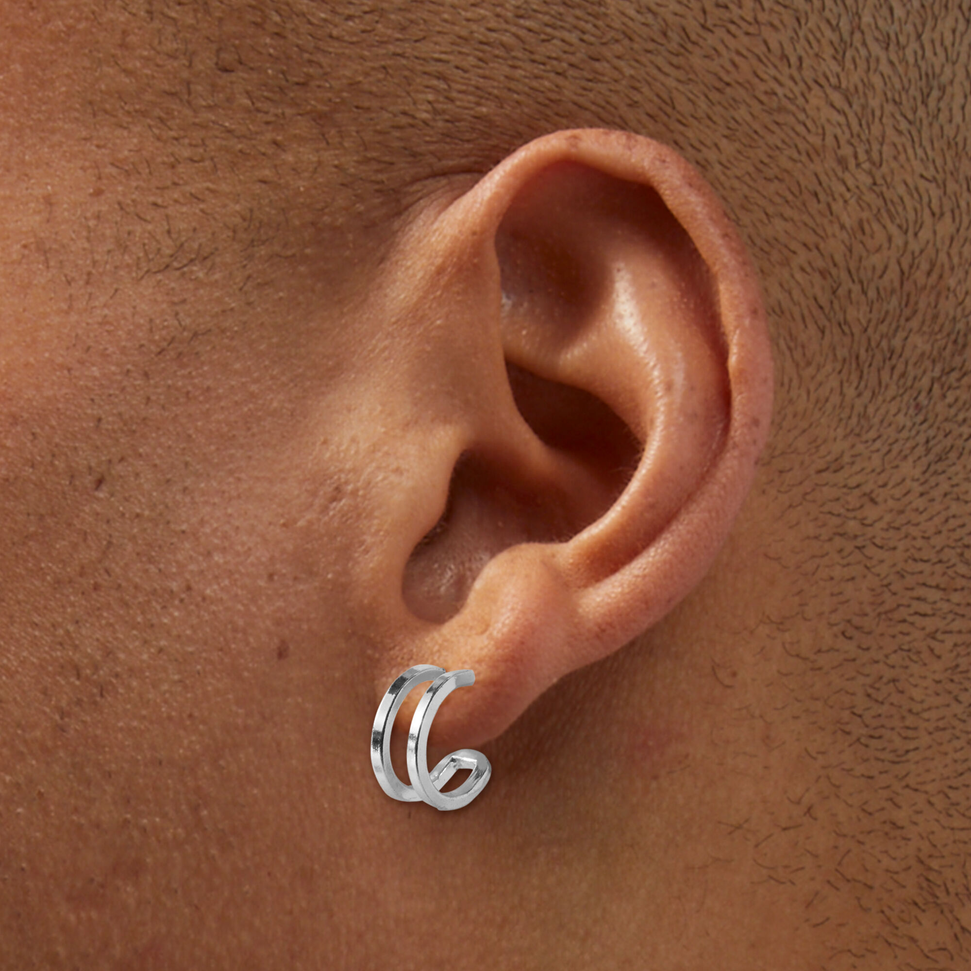 Men's double hotsell hoop earrings