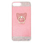 Pink Glitter Cat Ring Stand Phone Case - Fits iPhone 5/5S,