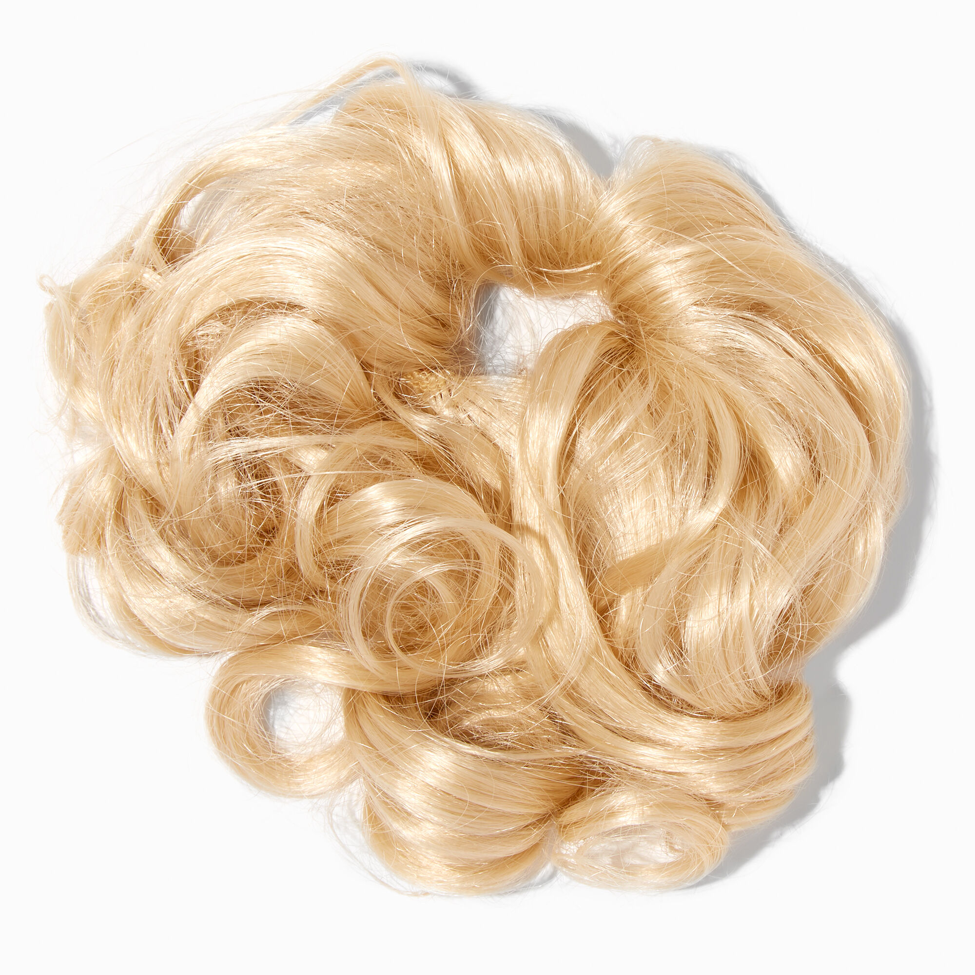 View Claires Curly Faux Hair Bobble Blonde Platinum information