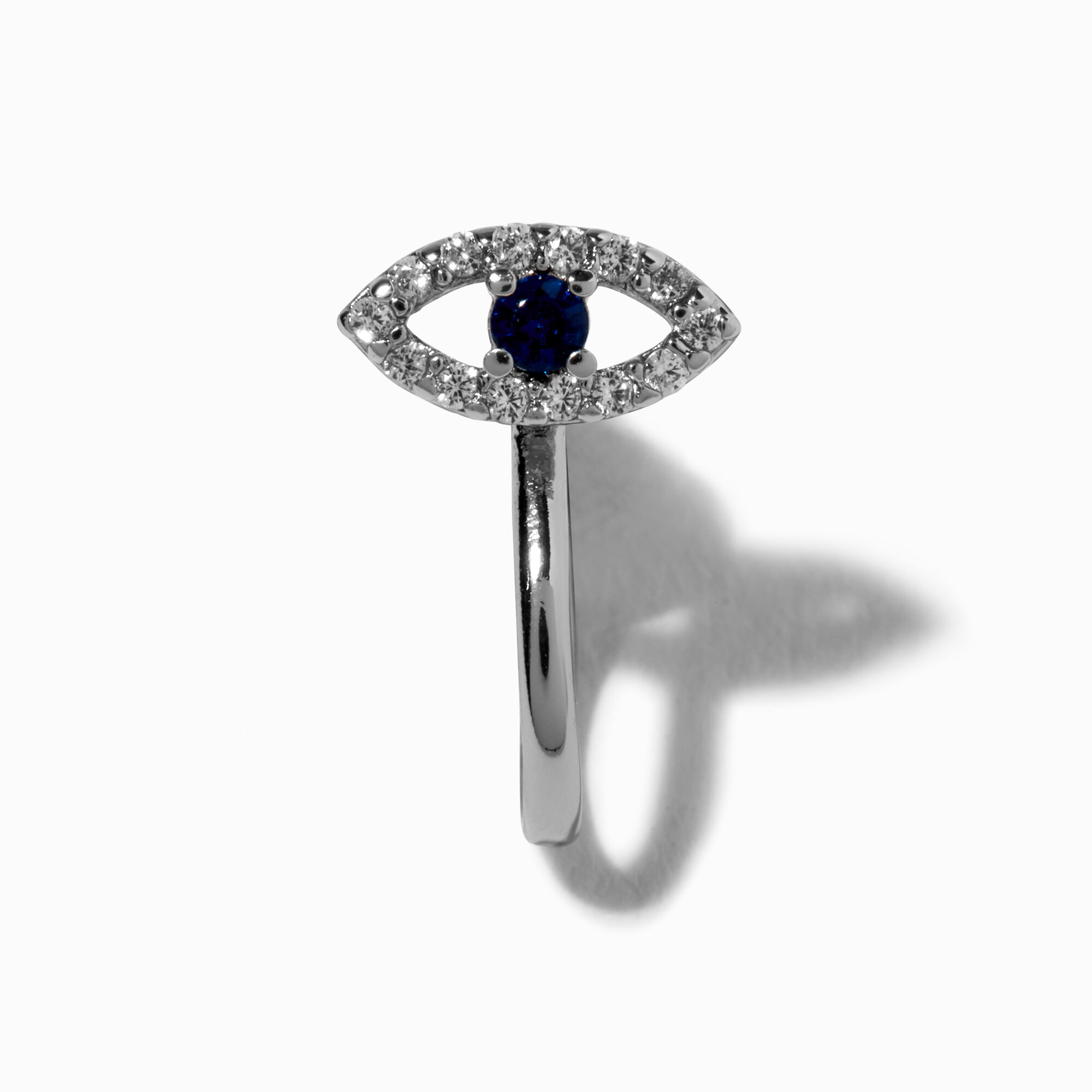 Silver Cubic Zirconia Evil Eye Faux Nose Ring Claire s US