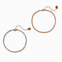 Gold Crystal Cup Chain Anklets - 2 Pack,