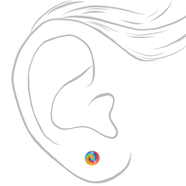 Rainbow Tie Dye Stud Earrings,