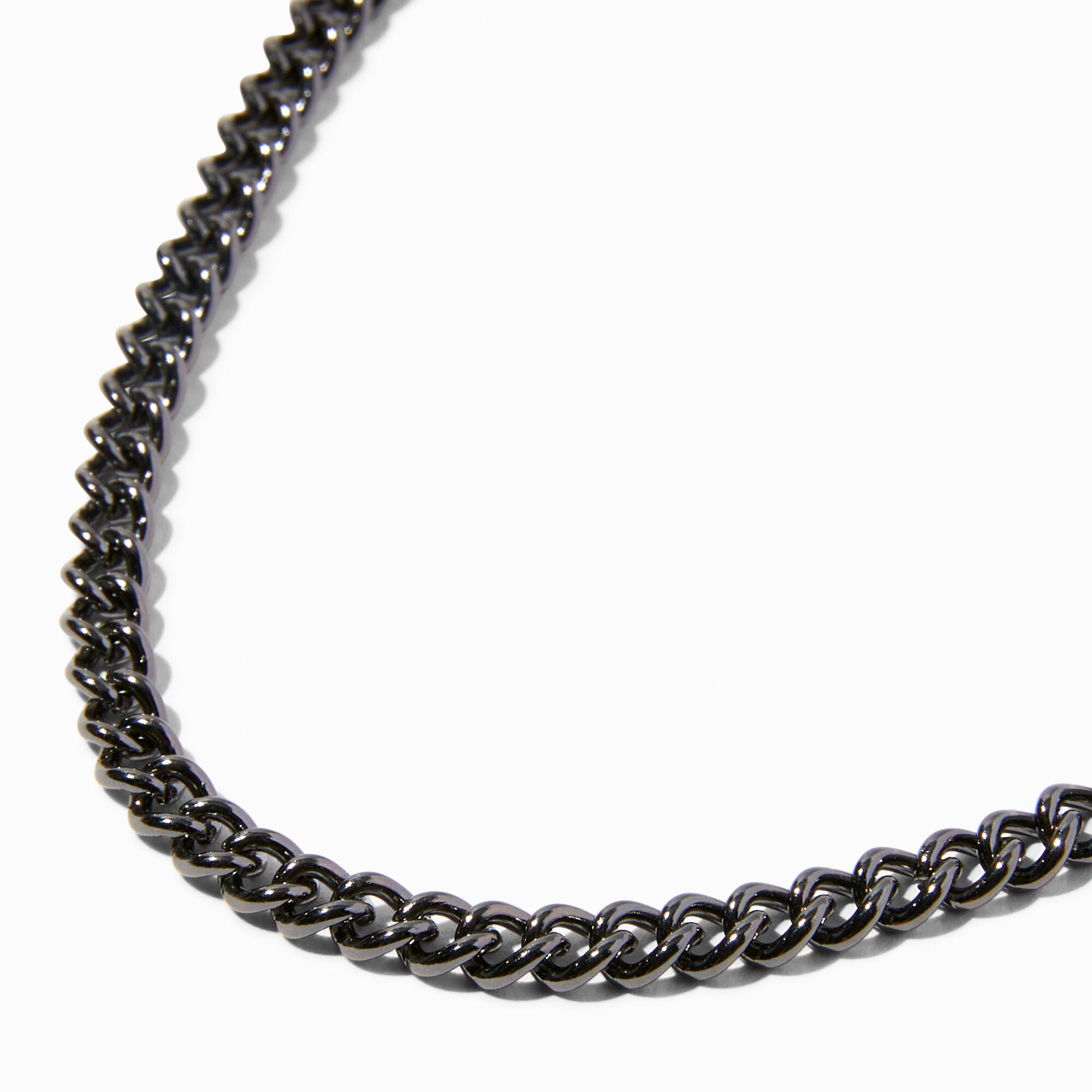 View Claires Hematite 3MM Curb Chain Necklace information
