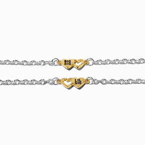 Best Friends Big Sis &amp; Lil Sis Heart Charm Bracelets - 2 Pack,
