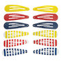 Summer Stripes &amp; Polka Dots Snap Hair Clips - 12 Pack,
