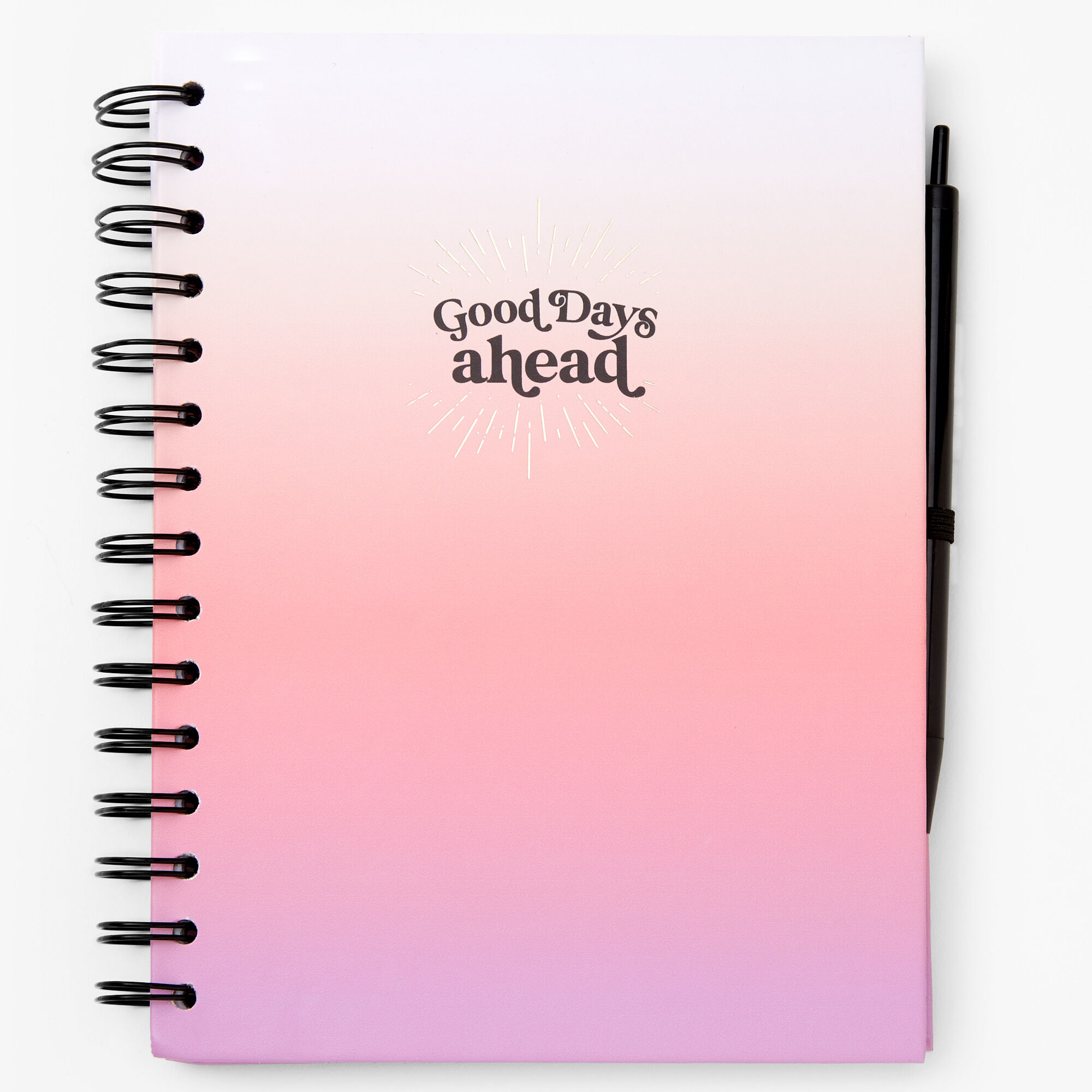 Claire's Journal intime à spirales dégradé de couleurs « Good Days Ahead » - Rose