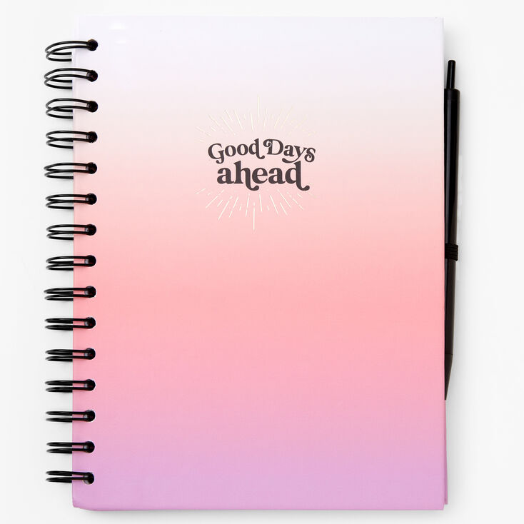 Good Days Ahead Ombre Spiral Journal - Pink,