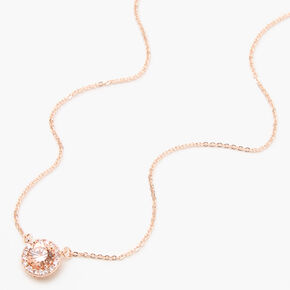 Rose Gold Round Silk Pendant 16&quot; Necklace,