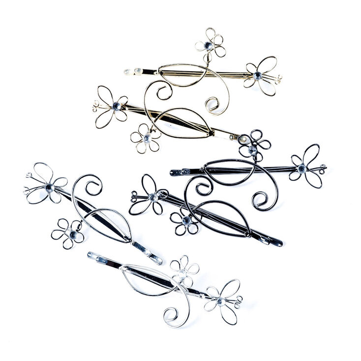 Claire's Lot de 6 barrettes tourbillon papillon en métaux mixtes