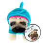 Petite peluche de Doug the Pug&copy; mod&egrave;le requin couleur turquoise,