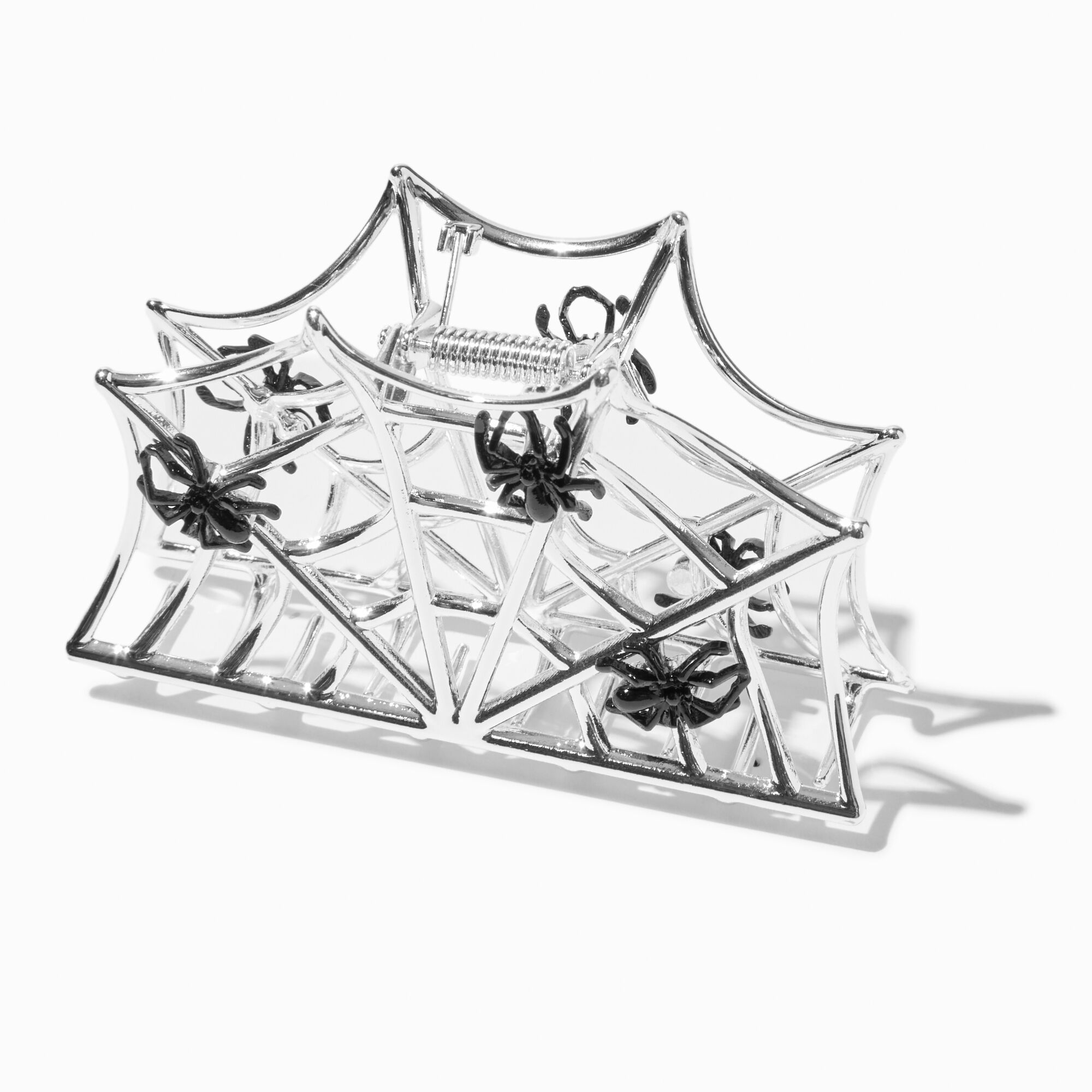 Halloween Spiderweb Silver-tone Hair Claw,
