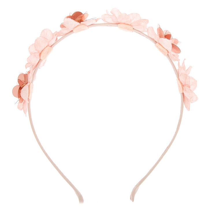 Rose Gold Pearl Flower Headband - Blush,