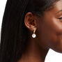 Gold 10MM Pearl Huggie Hoop Earrings,