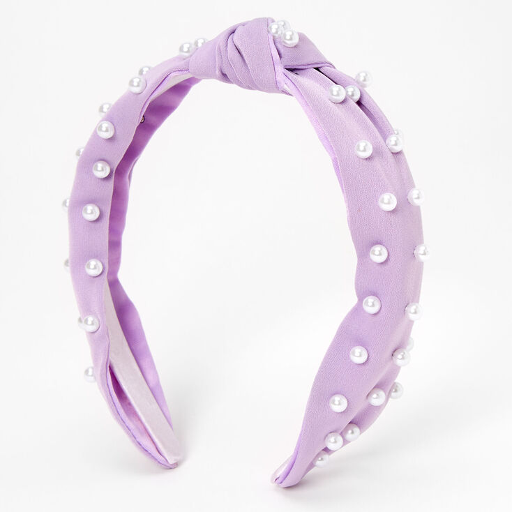 Pearl Knotted Headband - Lilac,