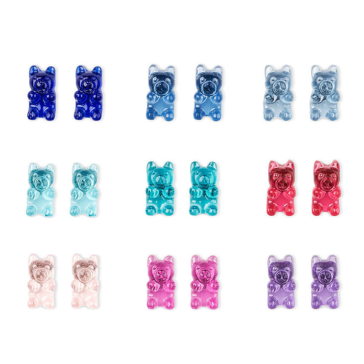 9 Pack Gummy Bear Stud Earrings Claire S Us