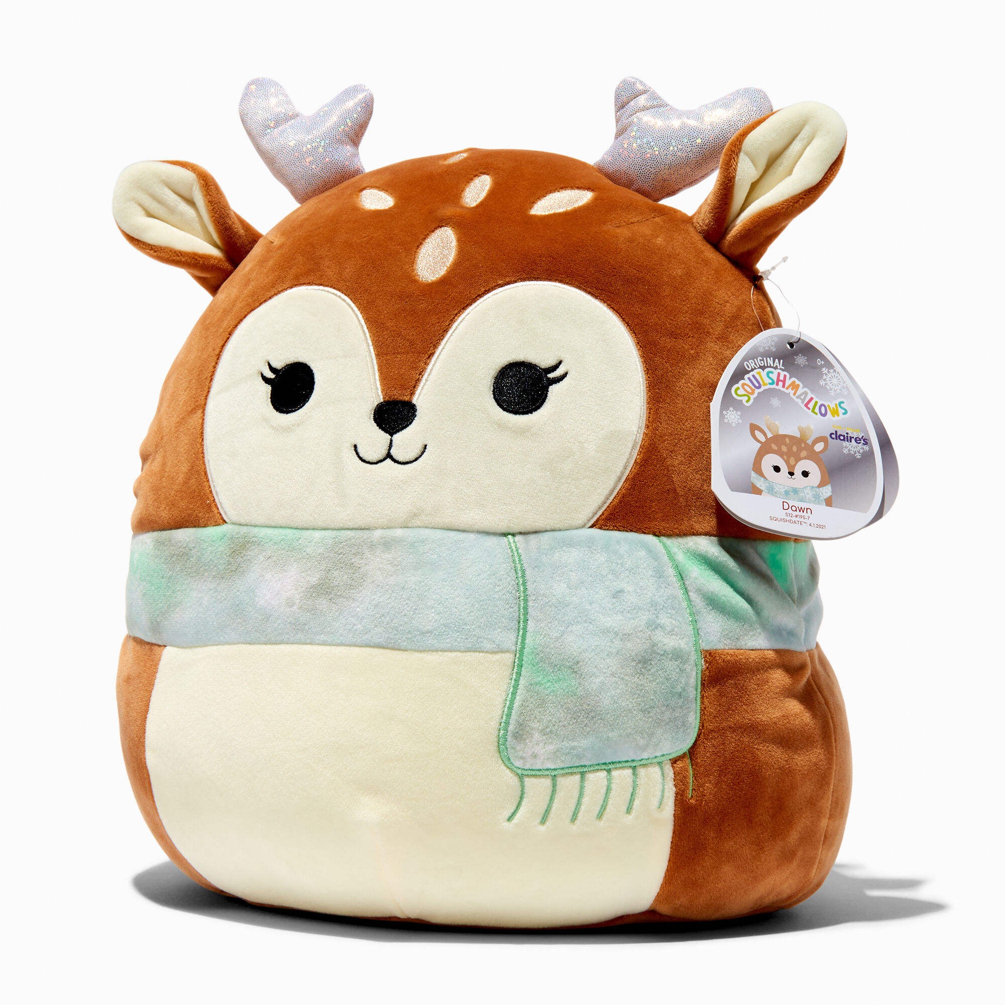 View Claires Squishmallows Dawn The Christmas Fawn 12 Plush Toy information