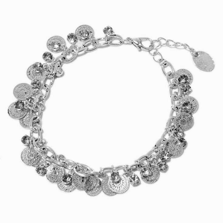 Silver-tone Coin Charm Bracelet,