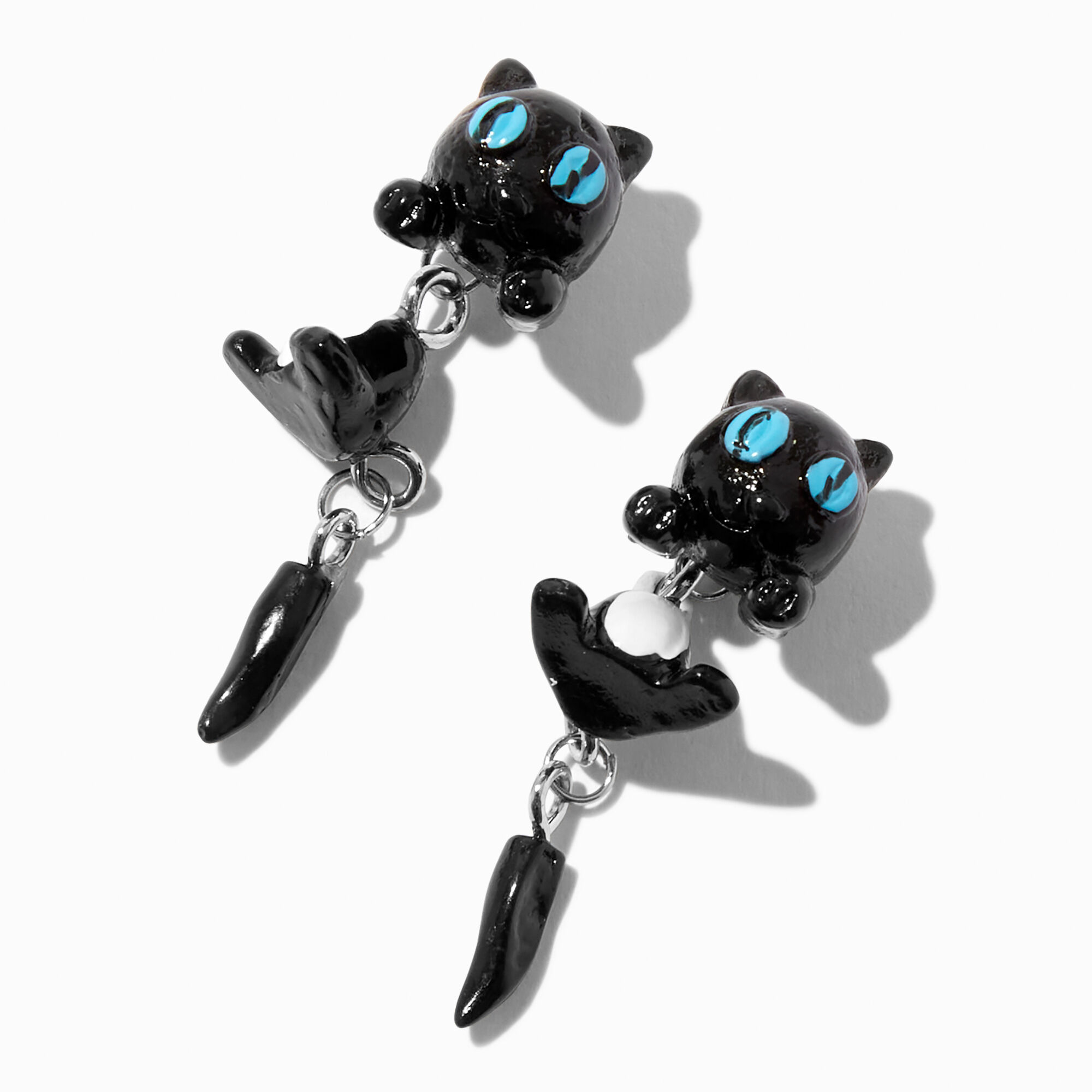 Black Cat Skull Dangle Earrings  Spencers
