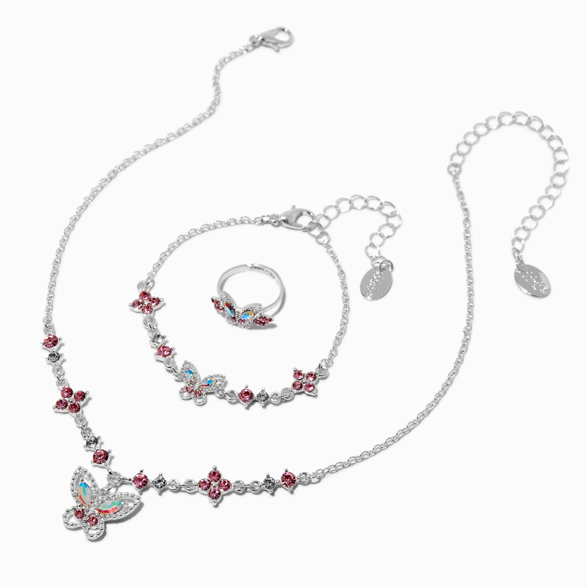 Claire's Club Special Occasion Butterfly Silver-tone Jewelry Set - 3 Pack,