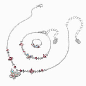 Claire&#39;s Club Special Occasion Butterfly Silver-tone Jewelry Set - 3 Pack,