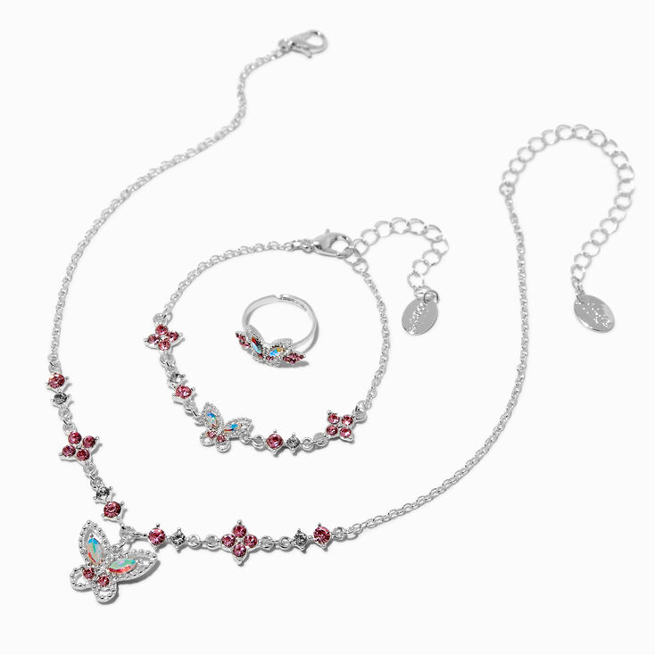Claire&#39;s Club Special Occasion Butterfly Silver-tone Jewelry Set - 3 Pack,