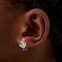 Rainbow Sloth Clip-On Stud Earrings,