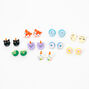 Animal Donut Stud Earrings - 9 Pack,