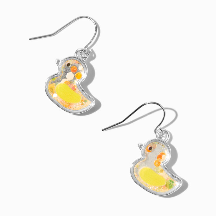 Yellow Duck Shaker 0.5&quot; Drop Earrings,