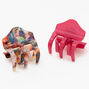 Pink &amp; Rainbow Marble Hair Claws - 2 Pack,