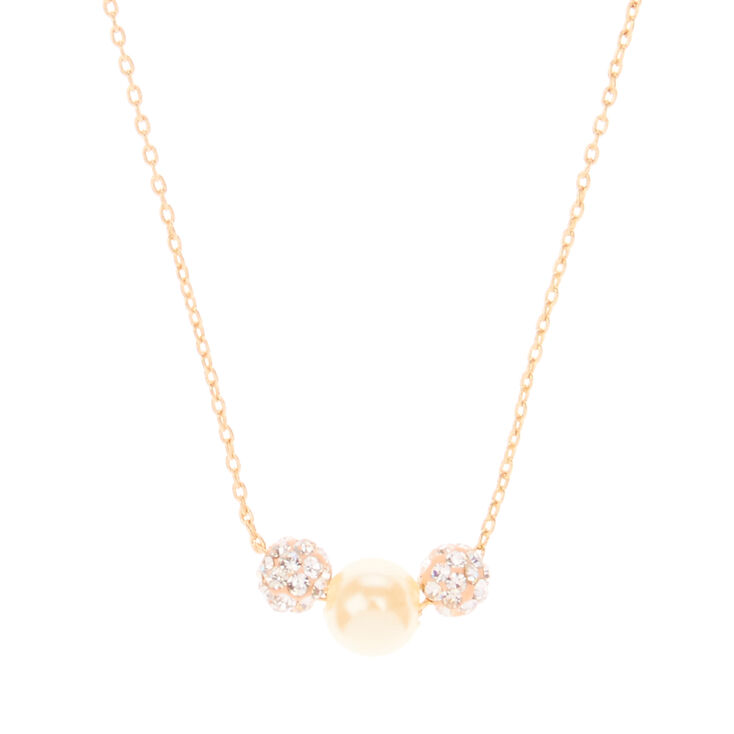 Champagne Faux Pearl Necklace,