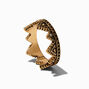 Antiqued Gold-tone Crown Ring ,